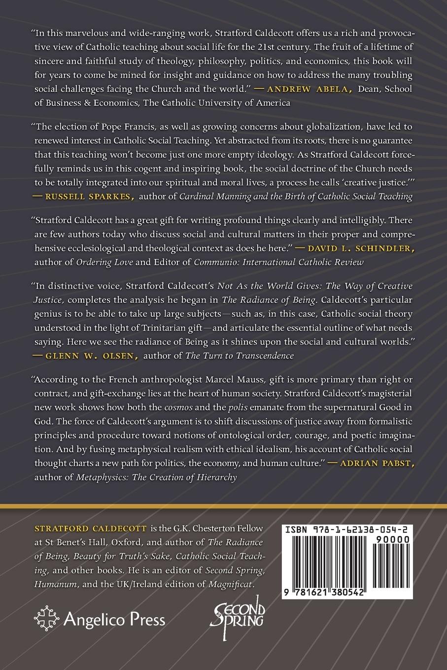 Rückseitencover Not as the World Gives