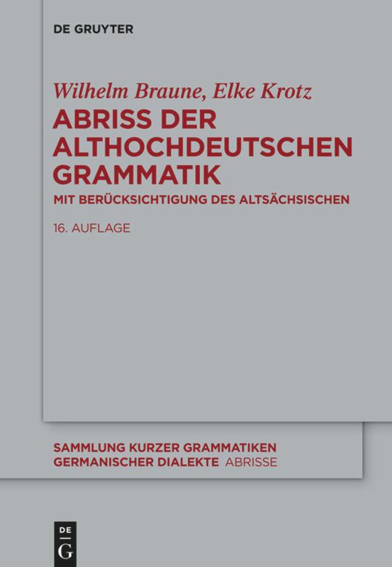 Vorderes Coverbild Abriss der althochdeutschen Grammatik