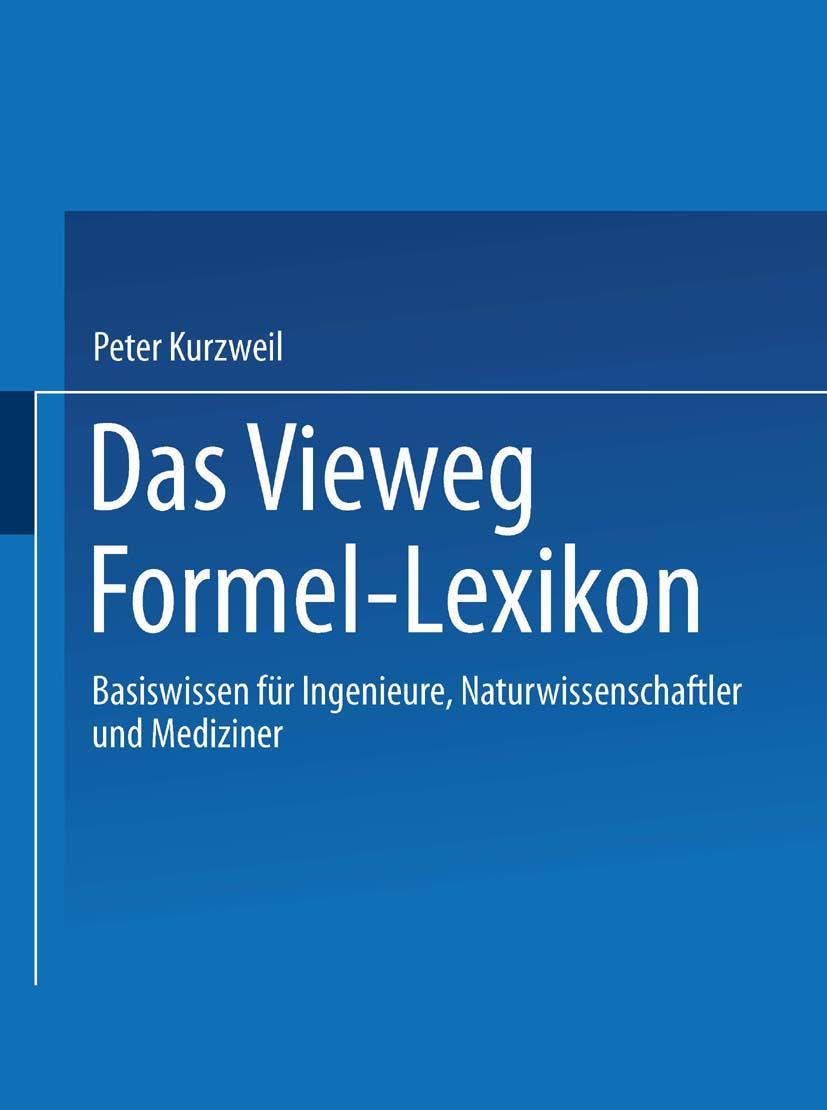 Vorderes Coverbild Das Vieweg Formel-Lexikon
