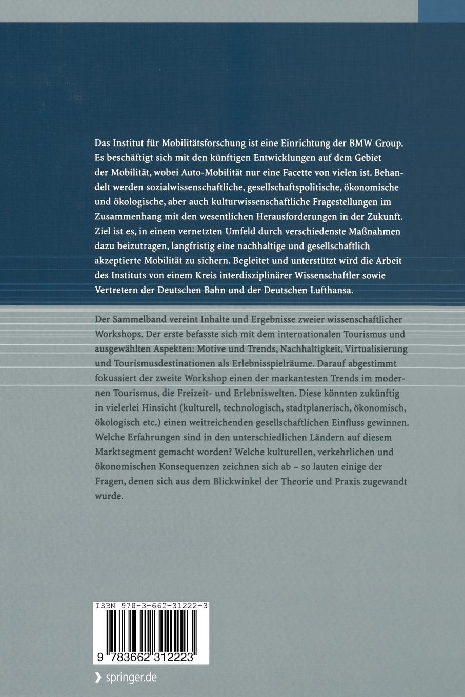 Rückseitencover Erlebniswelten und Tourismus