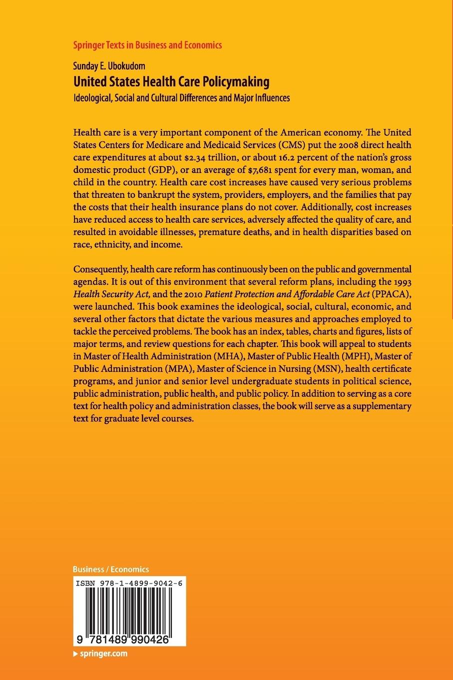 Rückseitencover United States Health Care Policymaking