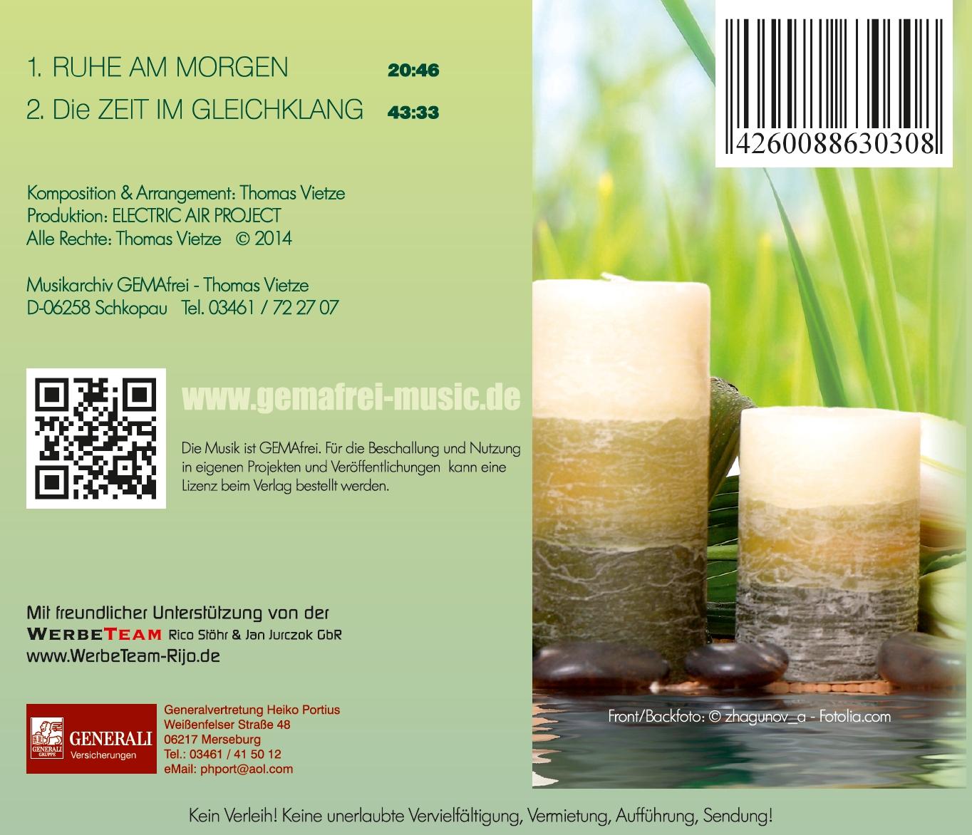 Rückseitencover Entspannungsmusik für Körper und Geist 8