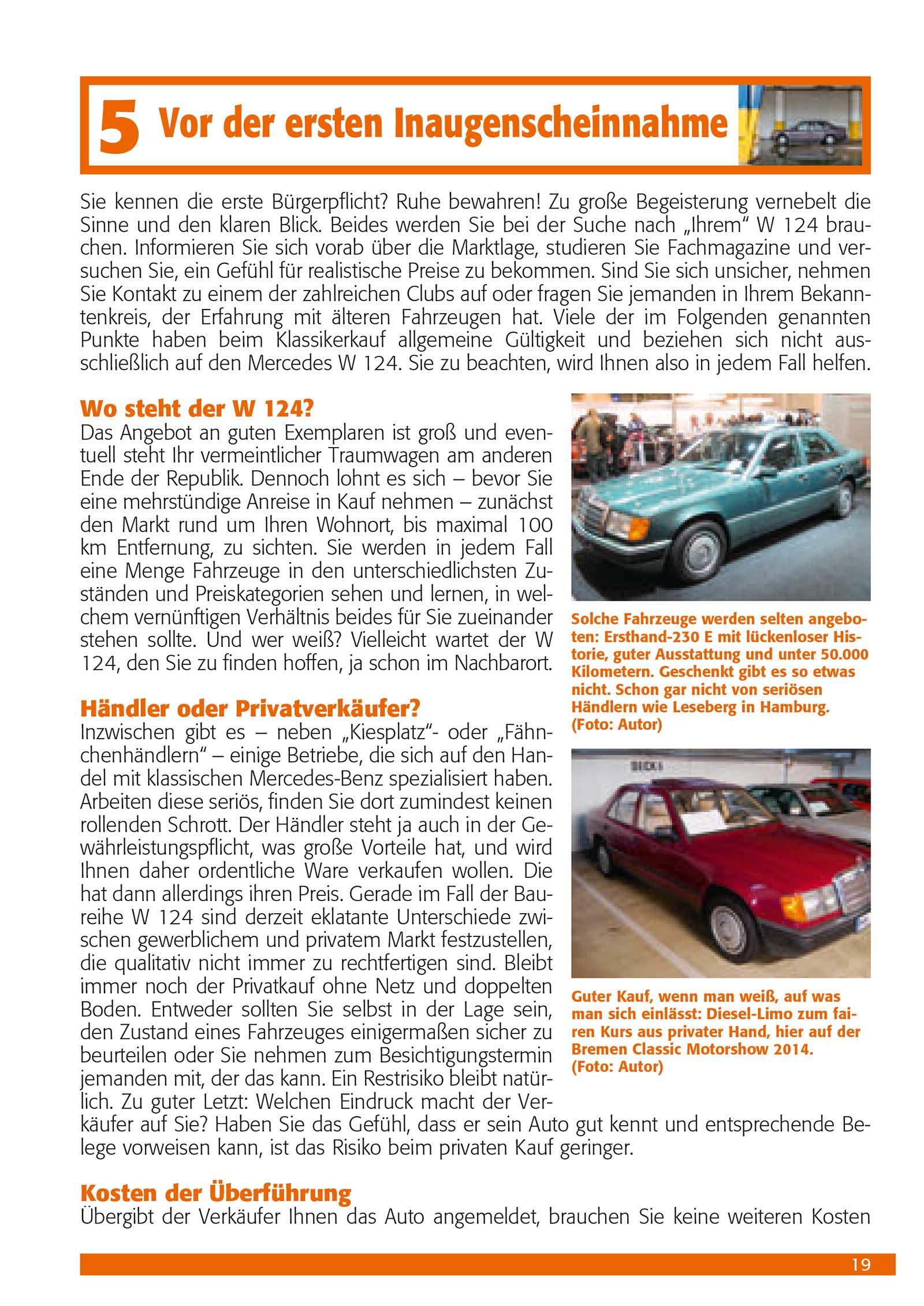 Beispielinhalt (Bild) Mercedes-Benz W 124