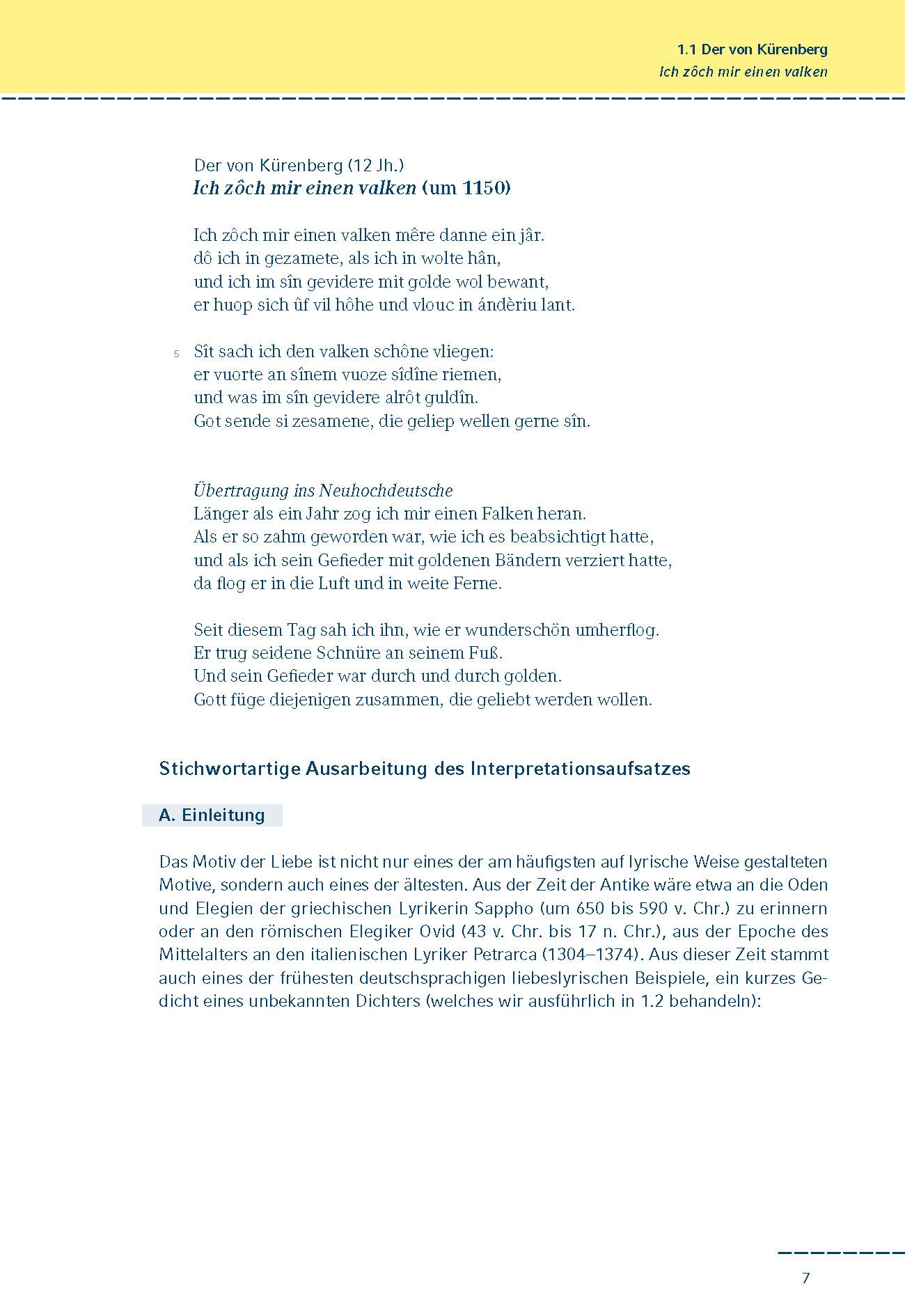 Beispielinhalt (Bild) Beliebte Gedichte interpretiert