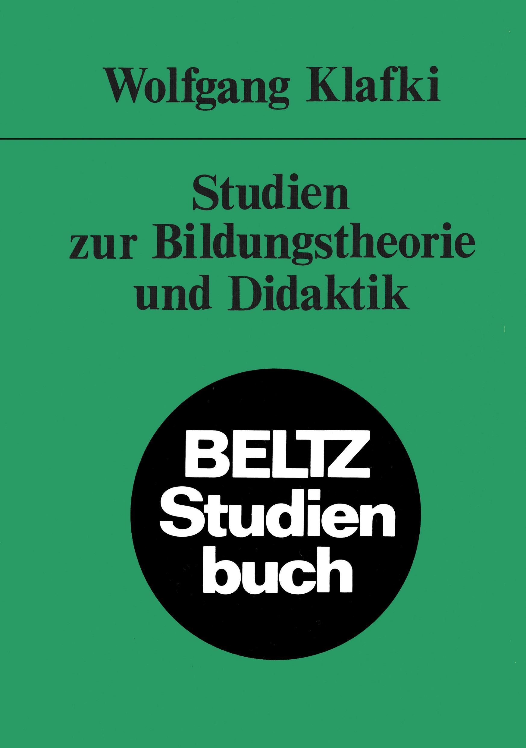 Vorderes Coverbild Studien zur Bildungstheorie