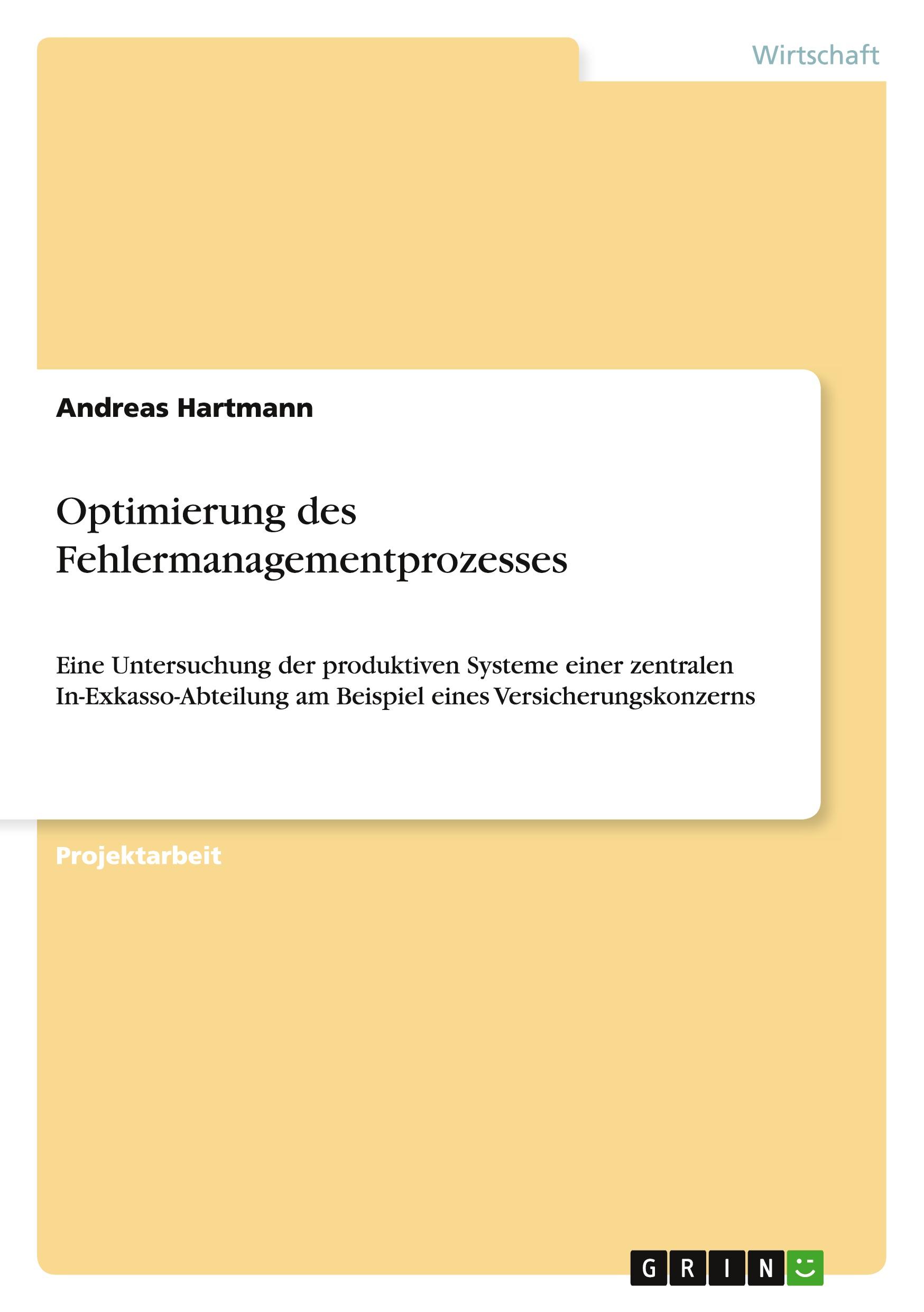 Vorderes Coverbild Optimierung des Fehlermanagementprozesses