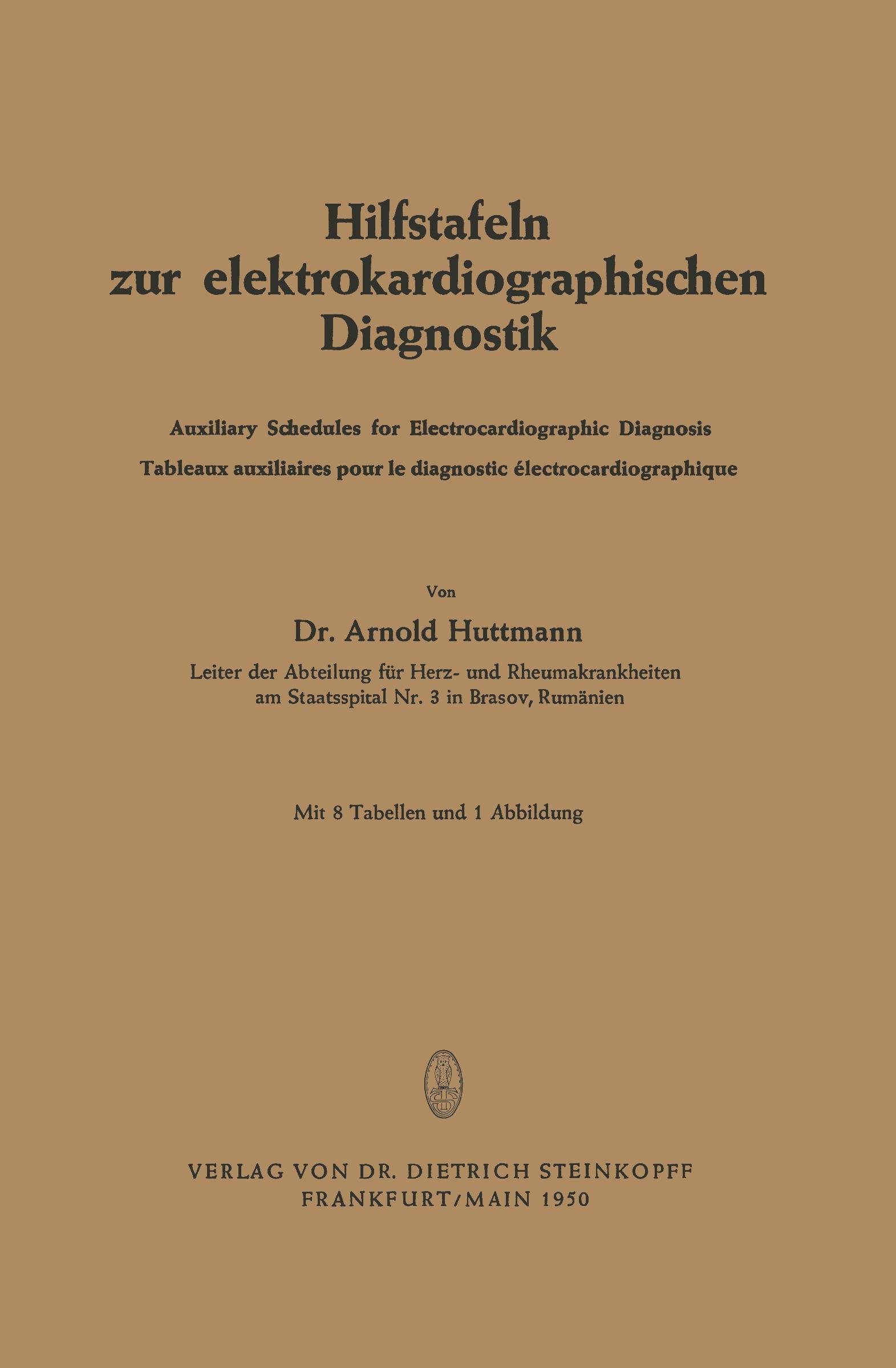 Vorderes Coverbild Hilfstafeln zur elektrokardiographischen Diagnostik