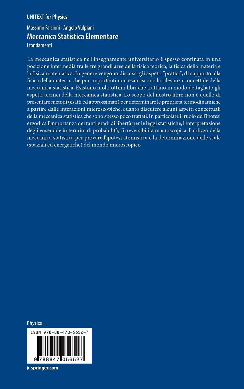 Rückseitencover Meccanica Statistica Elementare