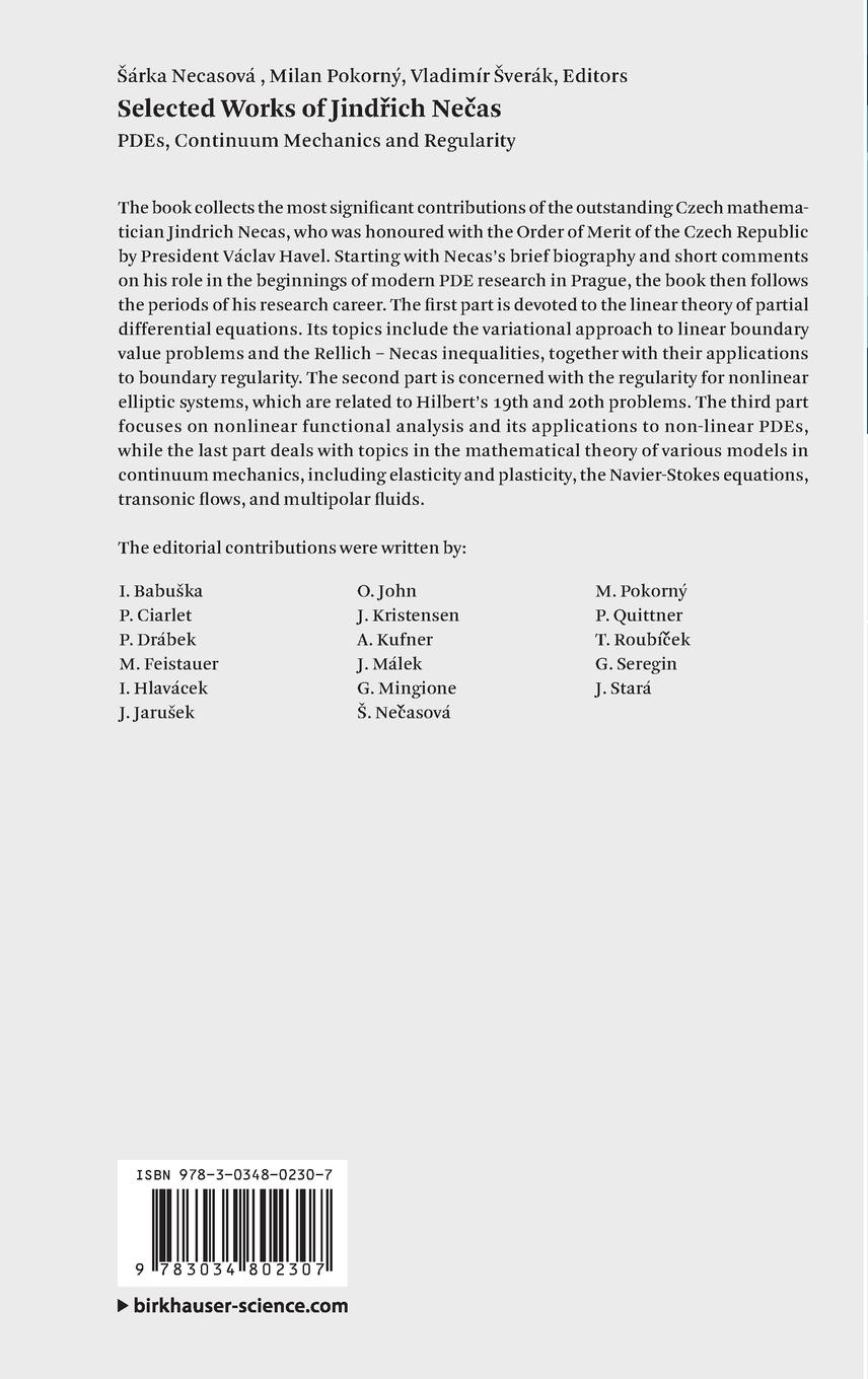 Rückseitencover Selected Works of Jind¿ich Ne¿as
