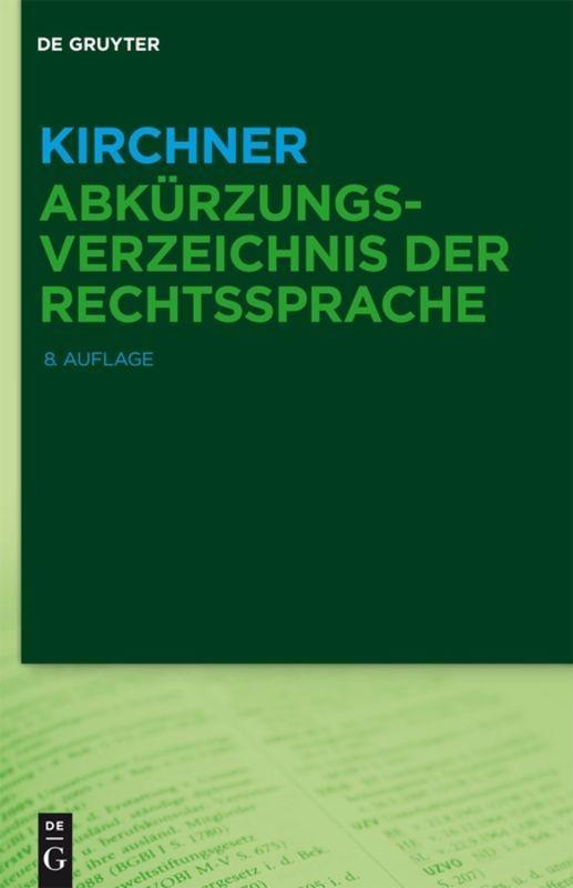 Vorderes Coverbild Kirchner - Abkürzungsverzeichnis der Rechtssprache