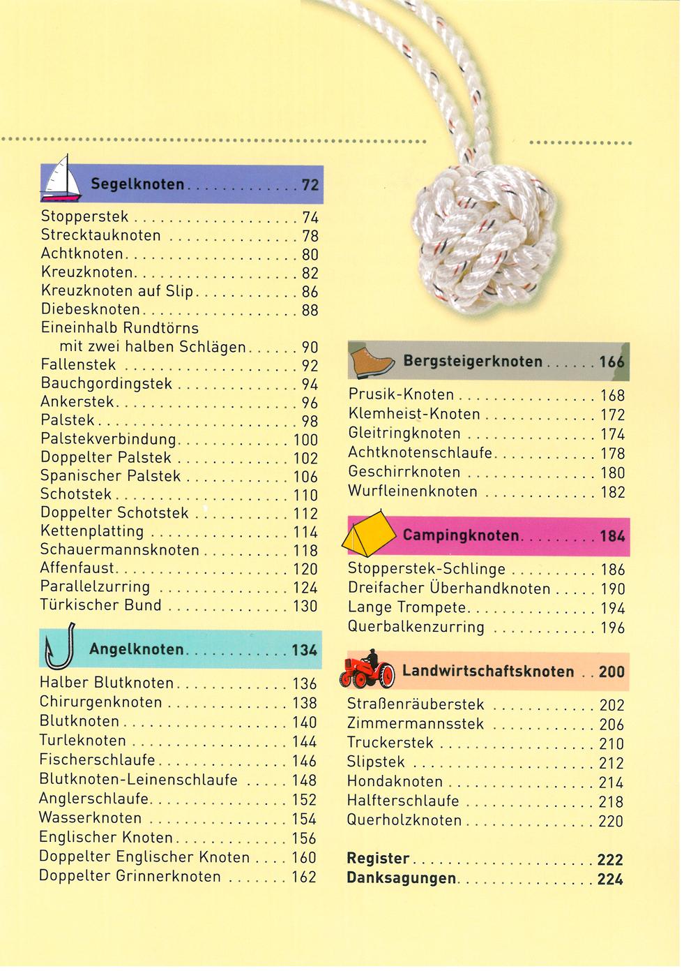Beispielinhalt (Bild) Knoten für Segler, Angler, Bergsteiger und Camper