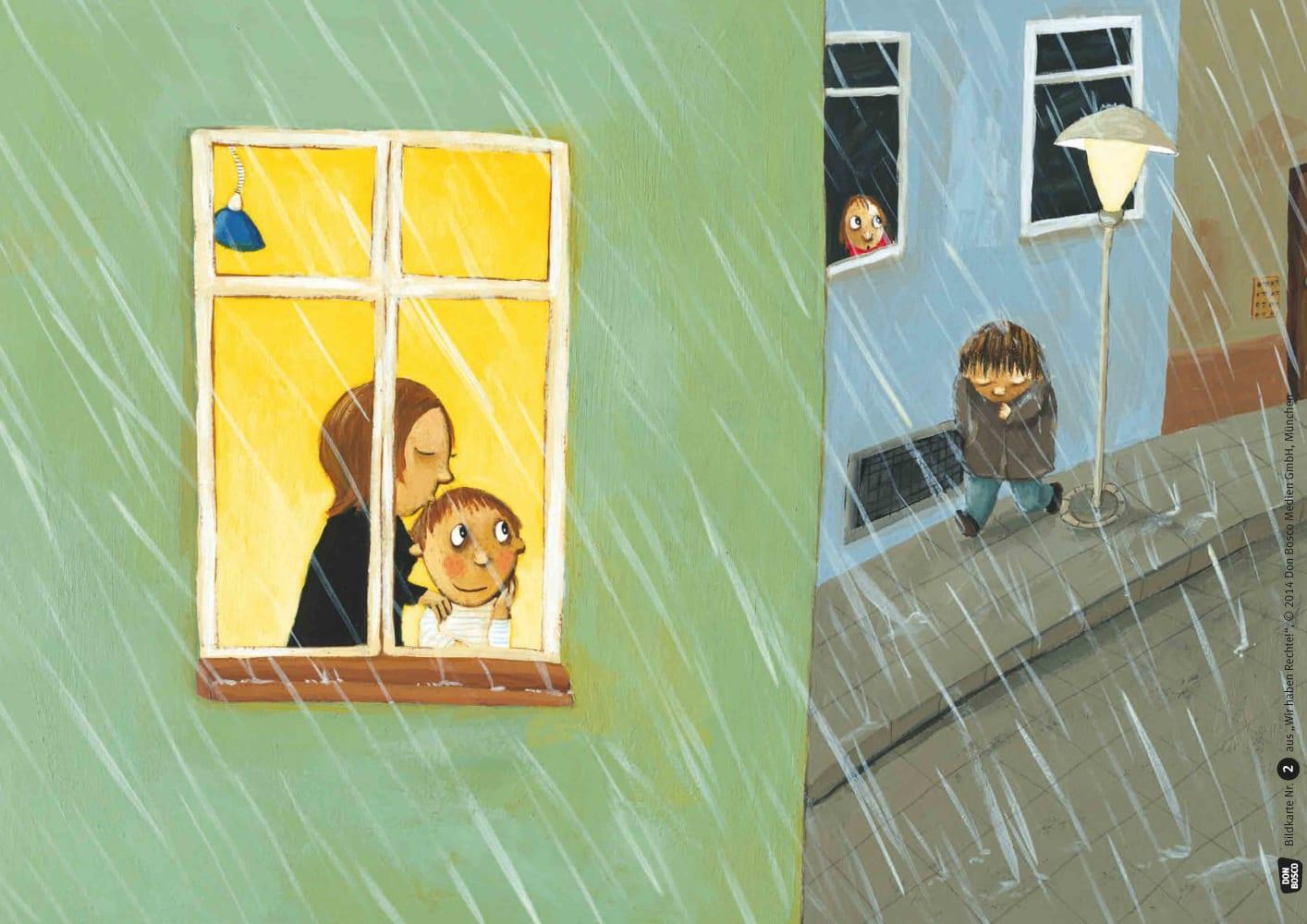 Beispielinhalt (Bild) Wir haben Rechte! Kamishibai Bildkartenset.