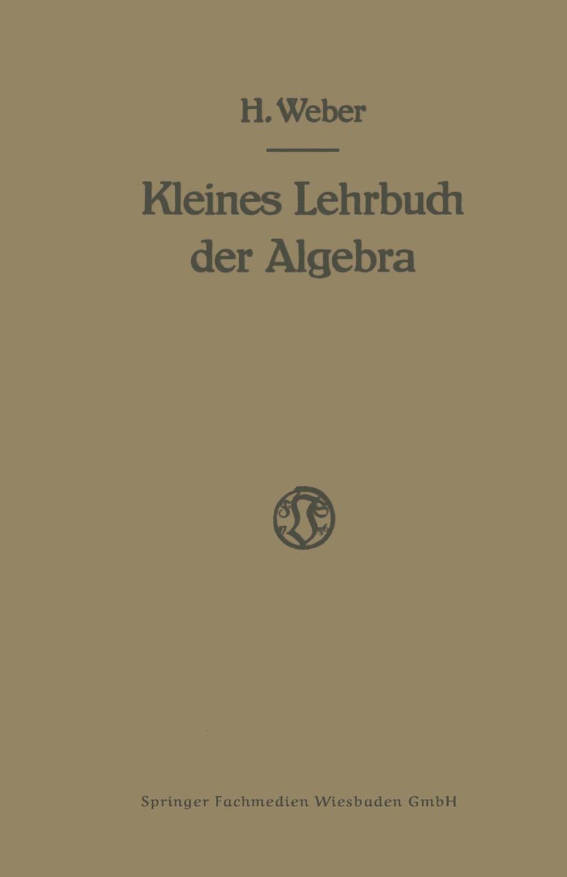 Vorderes Coverbild Lehrbuch der Algebra