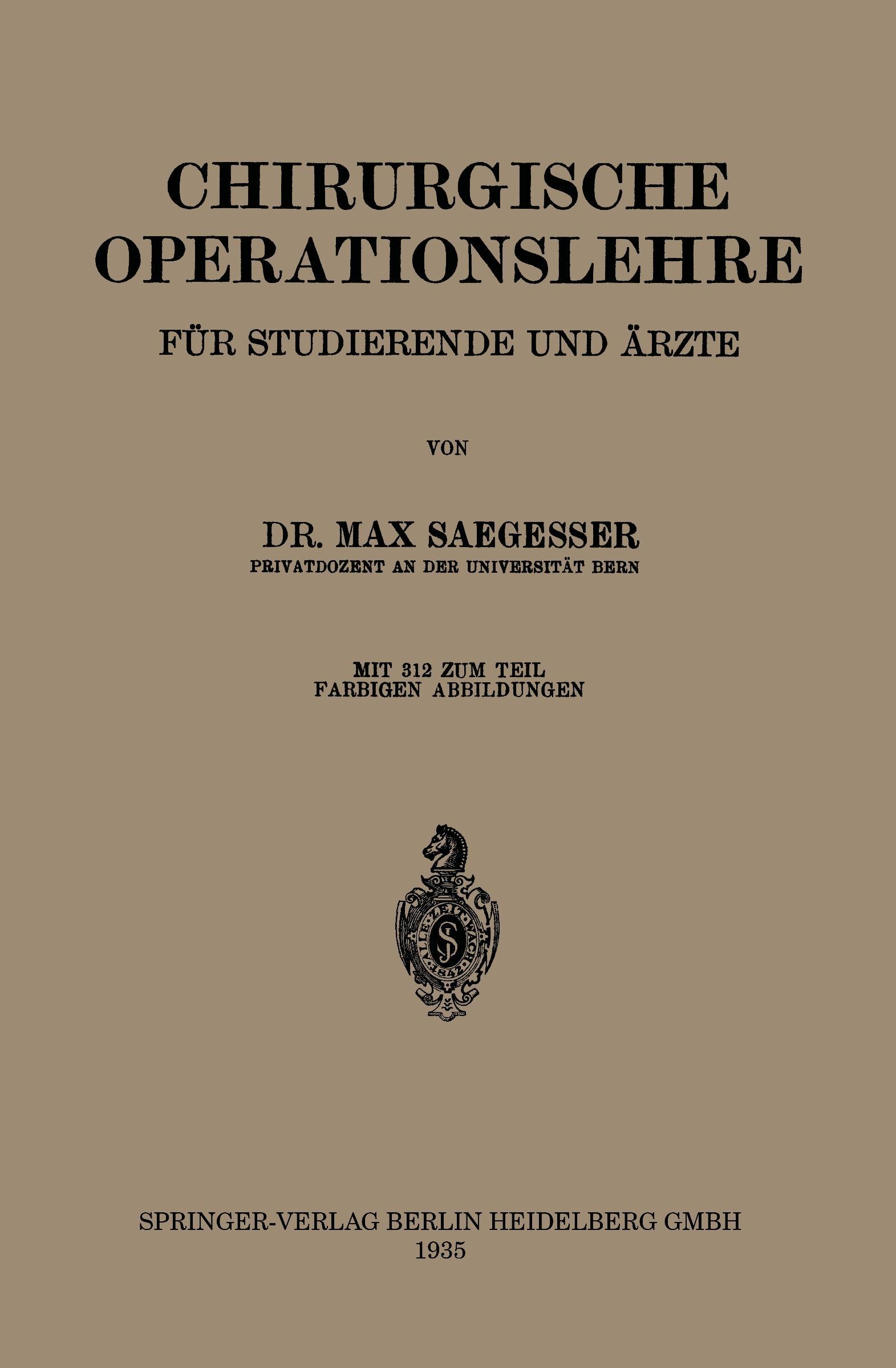 Vorderes Coverbild Chirurgische Operationslehre