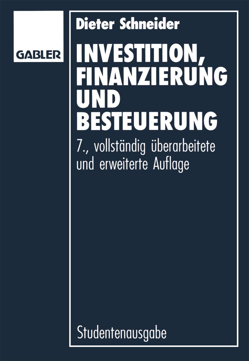 Vorderes Coverbild Investition, Finanzierung und Besteuerung
