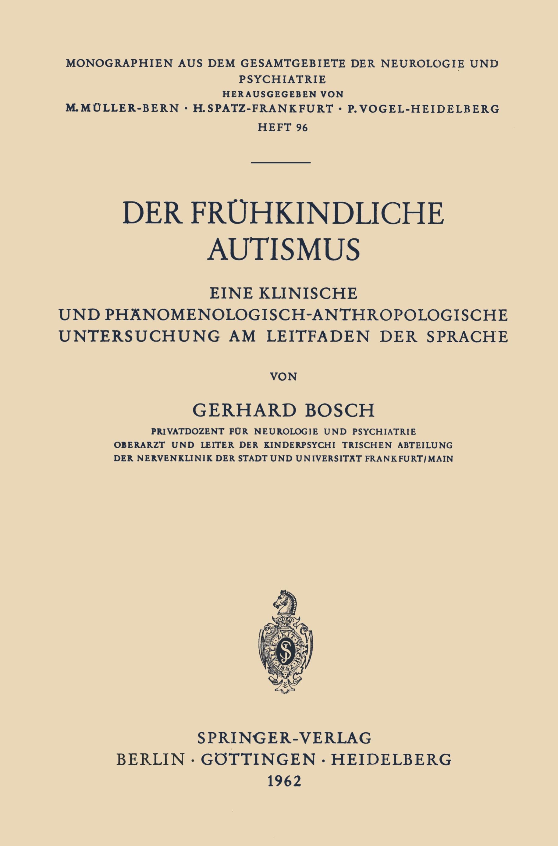 Vorderes Coverbild Der Frühkindliche Autismus