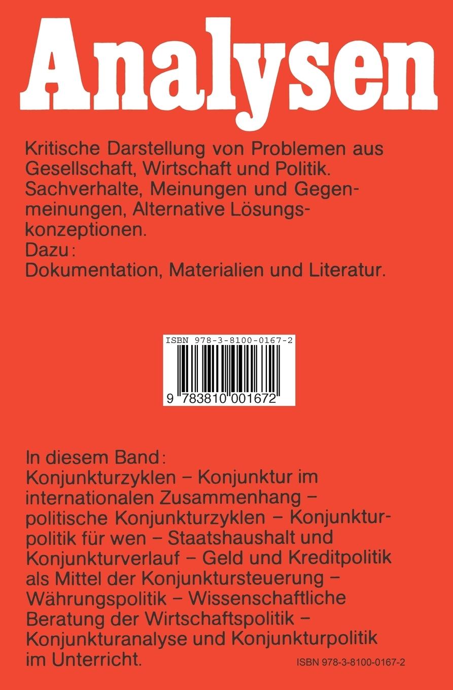 Rückseitencover Konjunkturpolitik