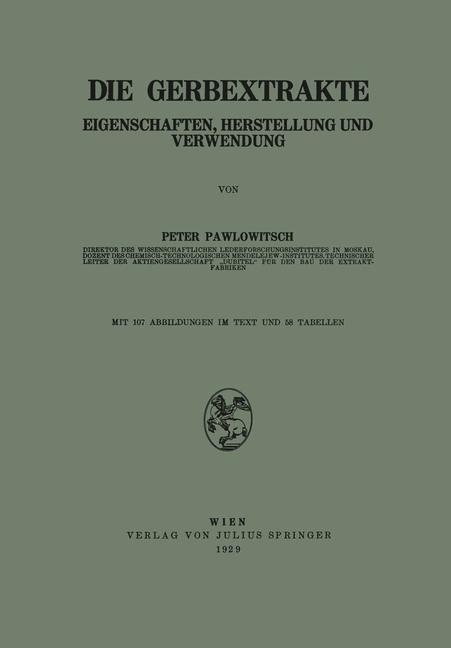 Vorderes Coverbild Die Gerbextrakte