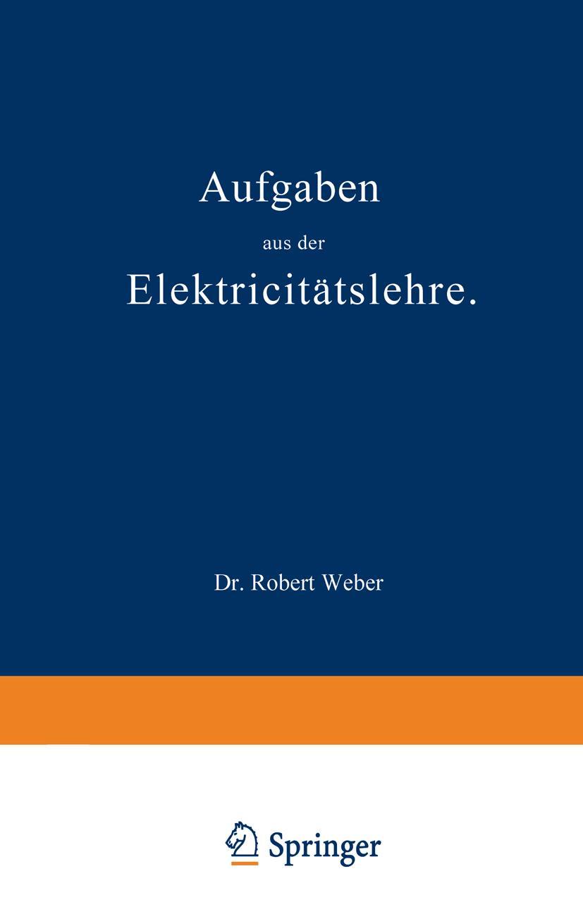 Vorderes Coverbild Aufgaben aus der Elektricitätslehre