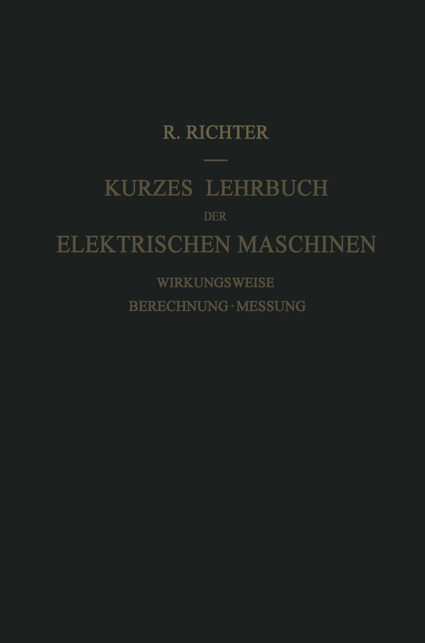 Vorderes Coverbild Kurzes Lehrbuch der Elektrischen Maschinen