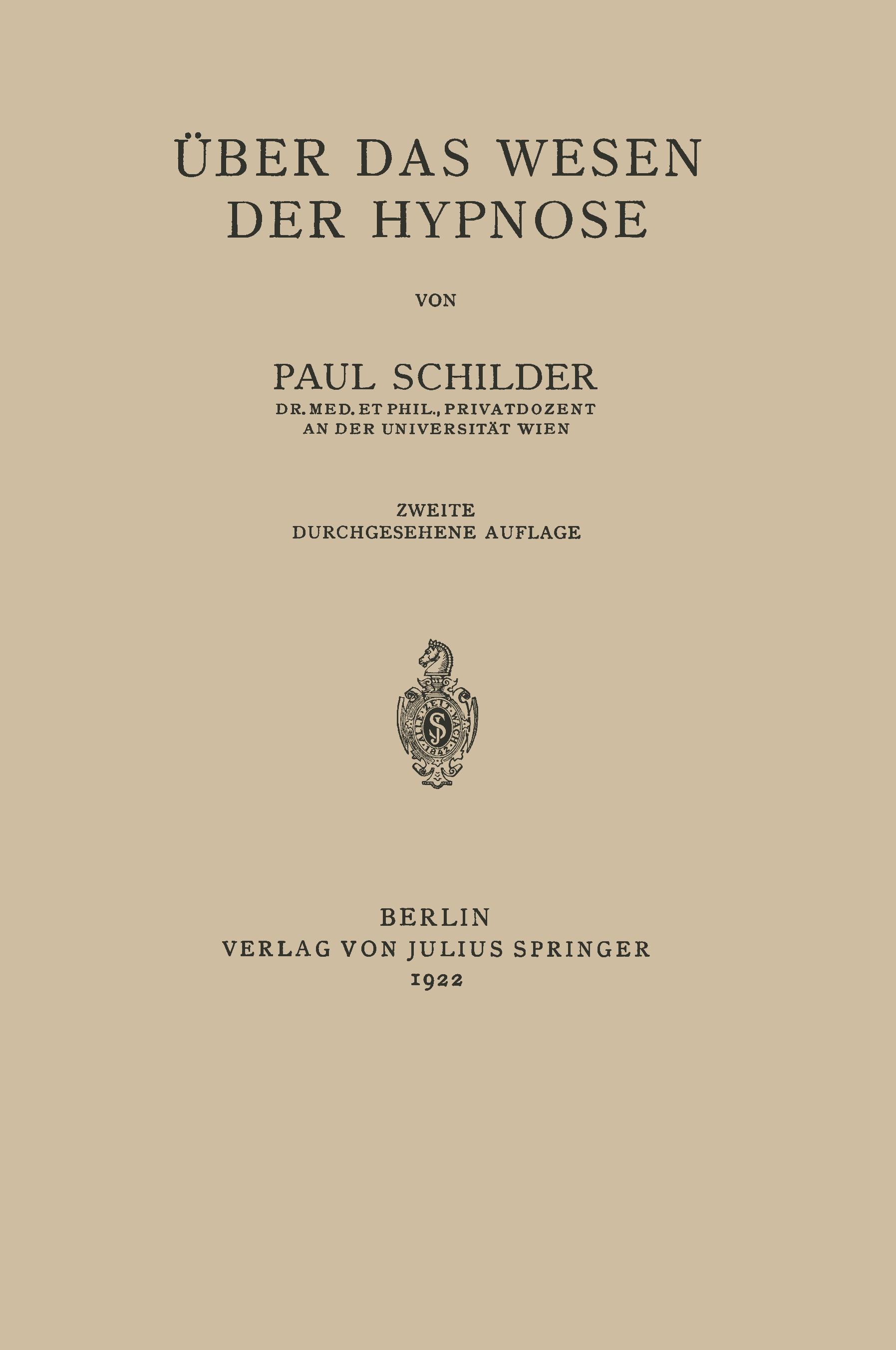 Vorderes Coverbild Über das Wesen der Hypnose