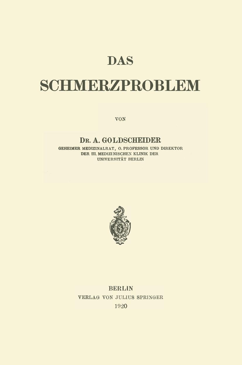 Vorderes Coverbild Das Schmerzproblem