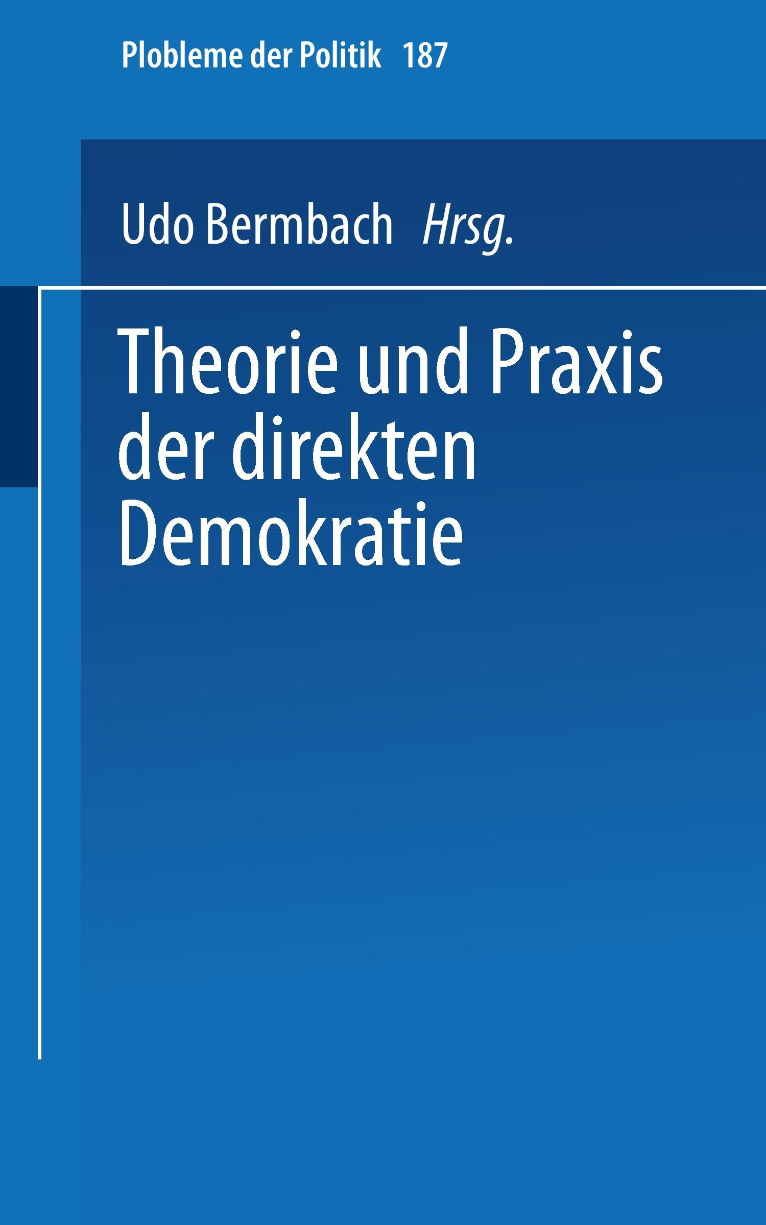 Vorderes Coverbild Theorie und Praxis der direkten Demokratie