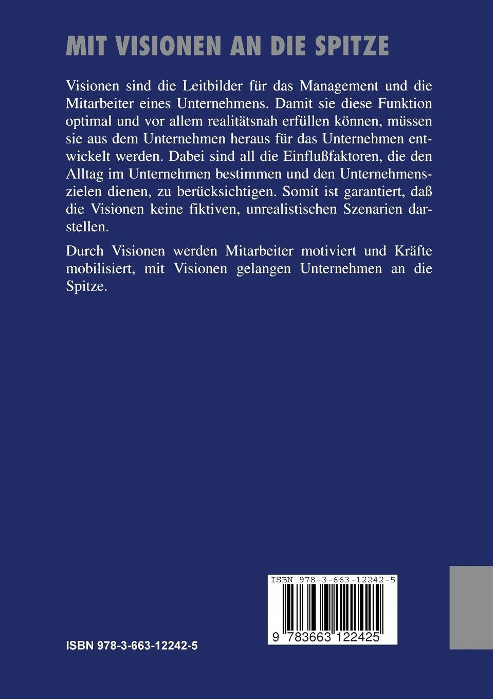 Rückseitencover Mit Visionen an die Spitze