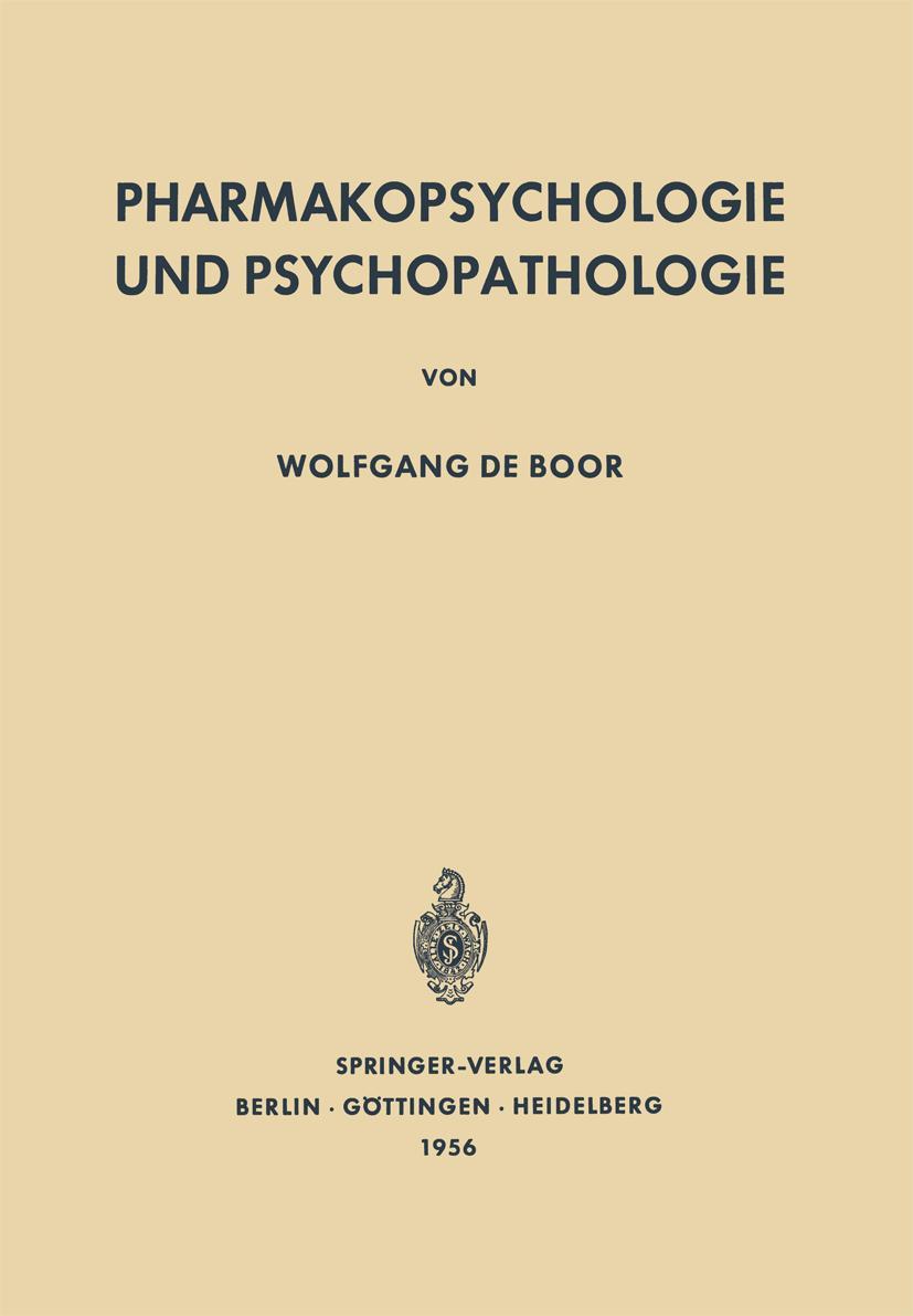 Vorderes Coverbild Pharmakopsychologie und Psychopathologie