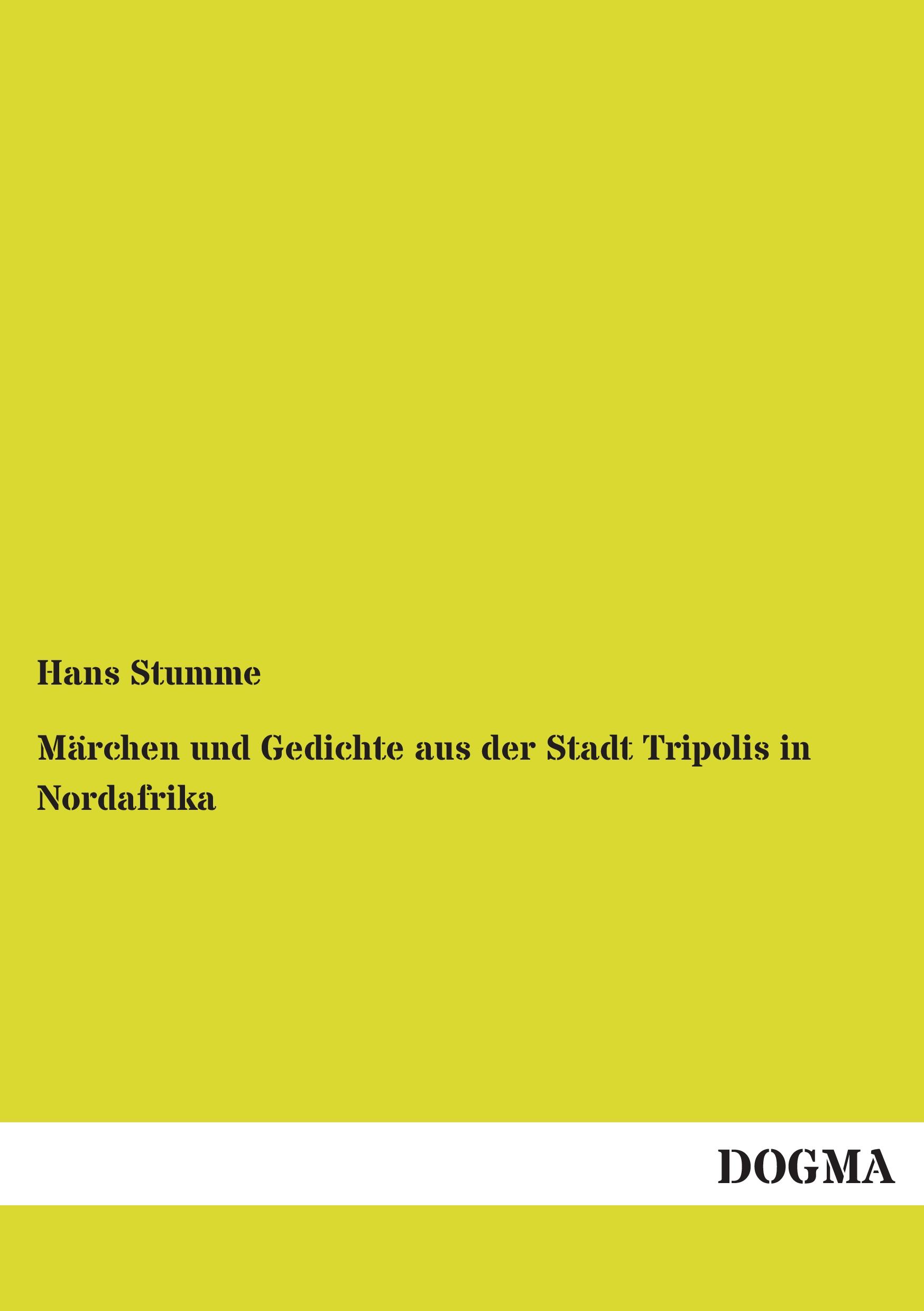 Vorderes Coverbild Märchen und Gedichte aus der Stadt Tripolis in Nordafrika