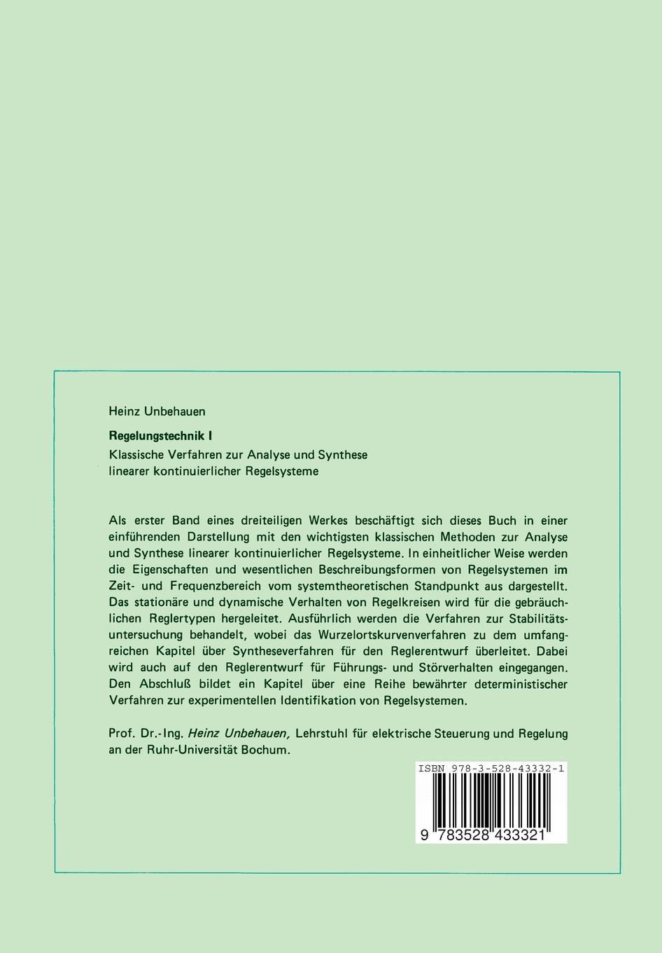 Rückseitencover Regelungstechnik I