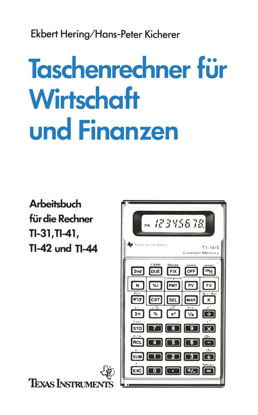 Vorderes Coverbild Taschenrechner für Wirtschaft und Finanzen