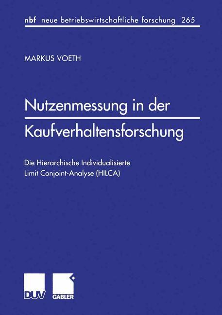 Vorderes Coverbild Nutzenmessung in der Kaufverhaltensforschung
