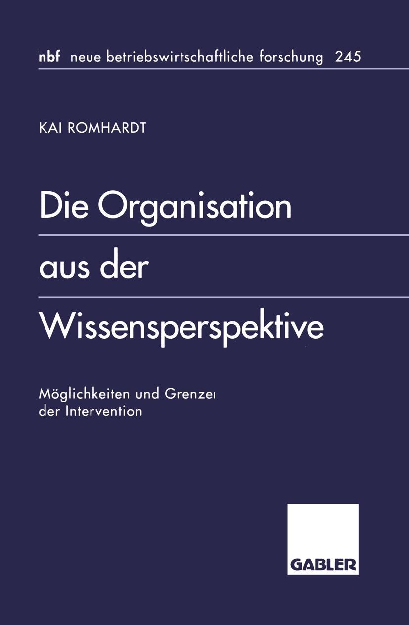 Vorderes Coverbild Die Organisation aus der Wissensperspektive