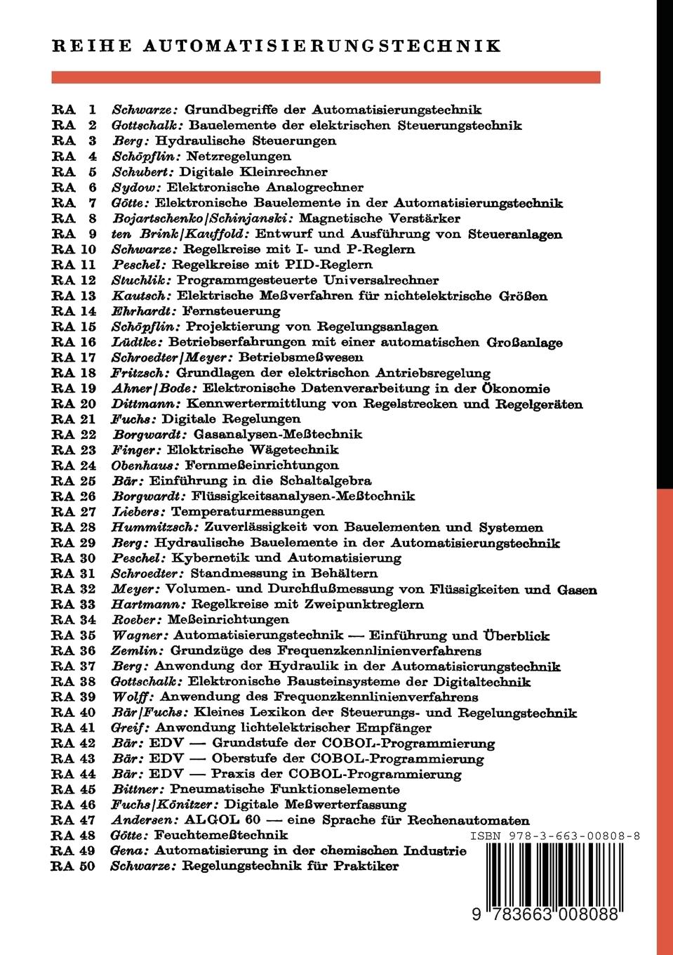 Rückseitencover Programmierung von Prozeßrechnern