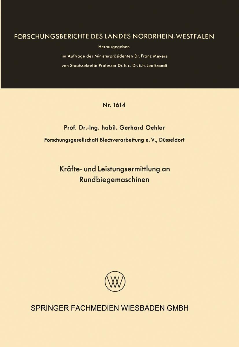 Vorderes Coverbild Kräfte- und Leistungsermittlung an Rundbiegemaschinen