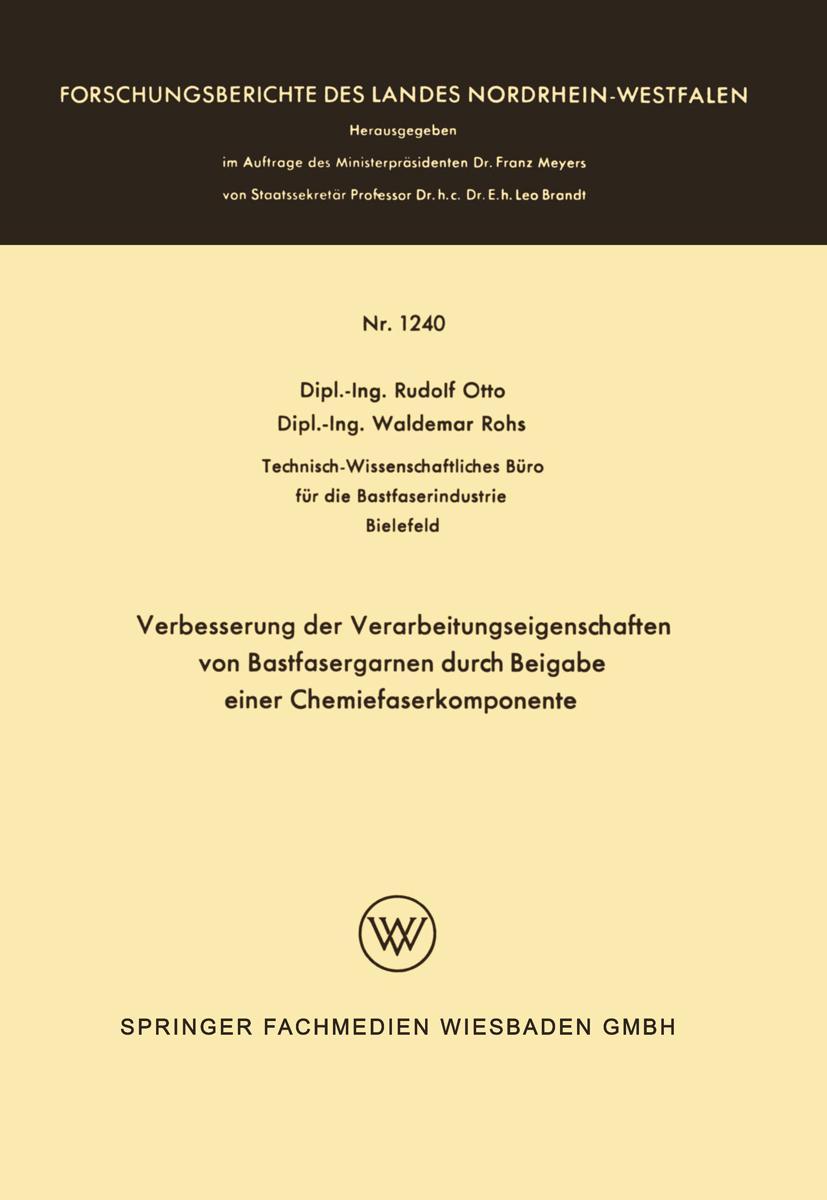 Vorderes Coverbild Verbesserung der Verarbeitungseigenschaften von Bastfasergarnen durch Beigabe einer Chemiefaserkomponente