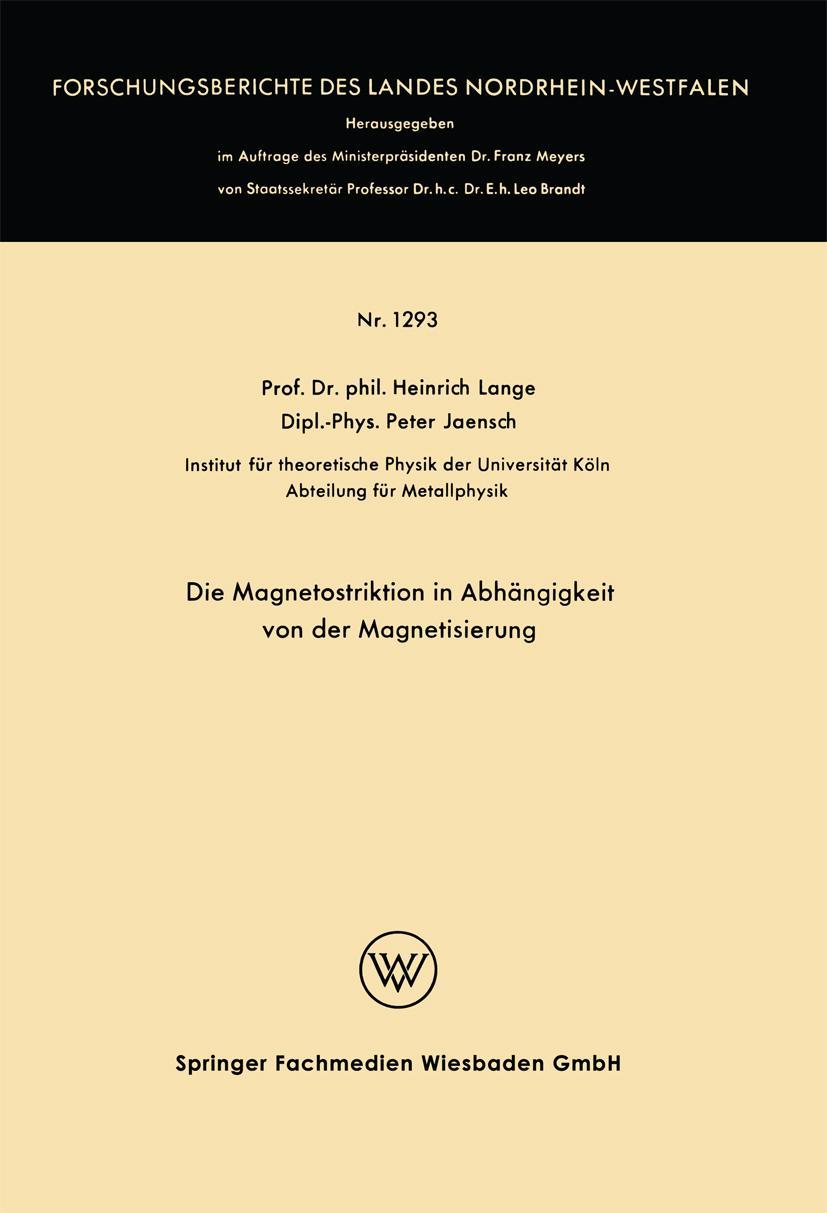 Vorderes Coverbild Die Magnetostriktion in Abhängigkeit von der Magnetisierung