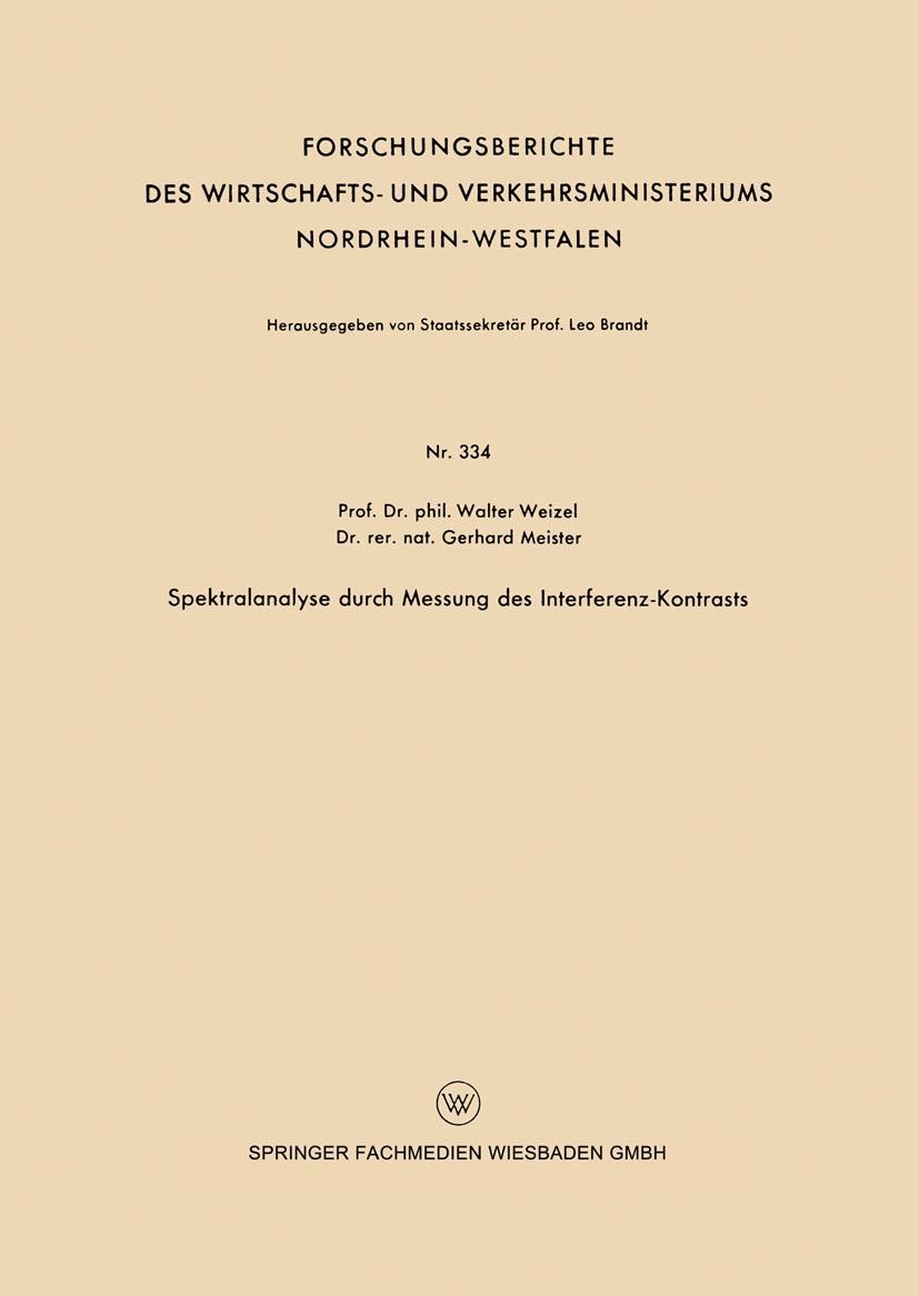 Vorderes Coverbild Spektralanalyse durch Messung des Interferenz-Kontrasts