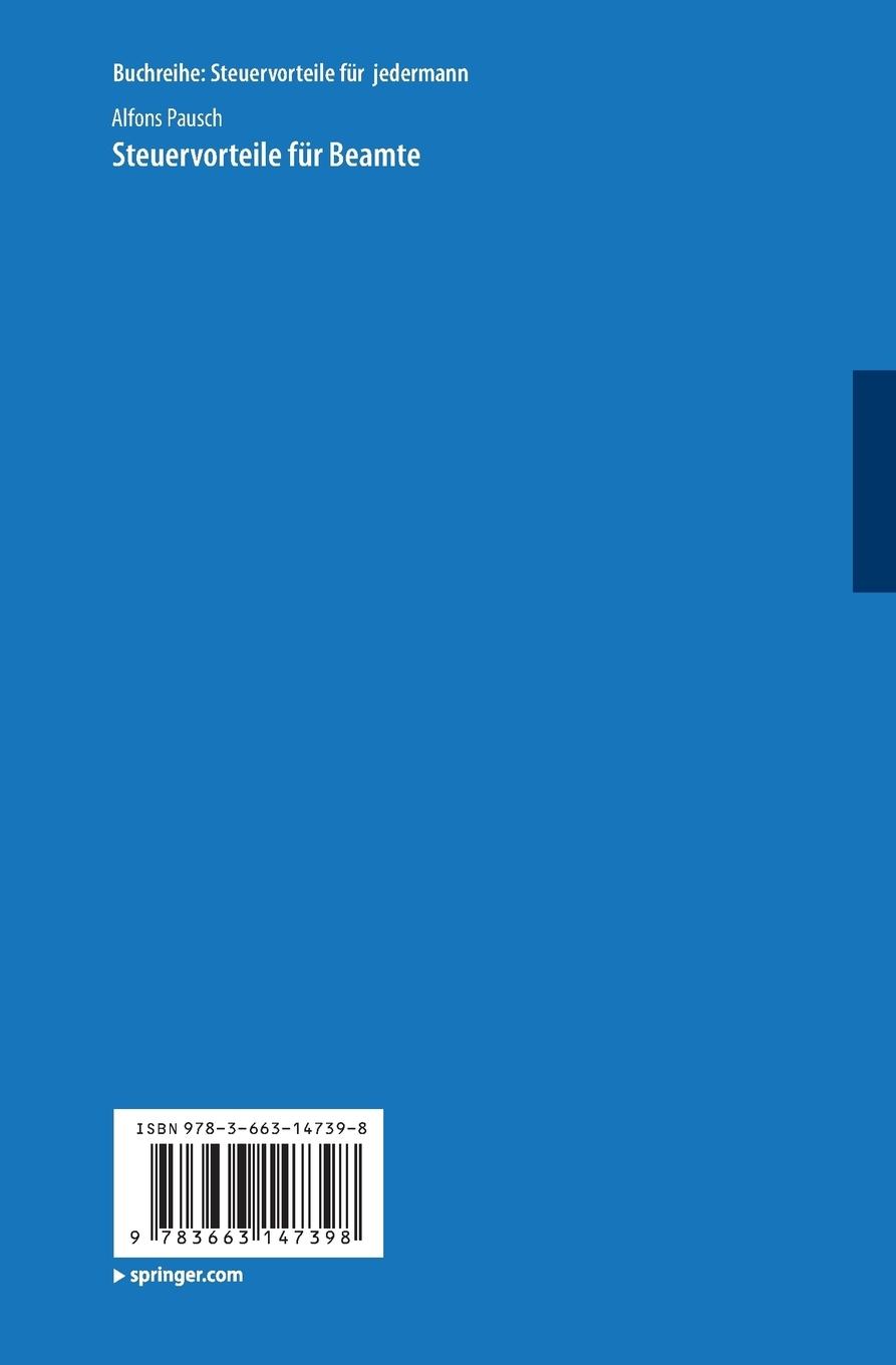 Rückseitencover Steuervorteile für Beamte