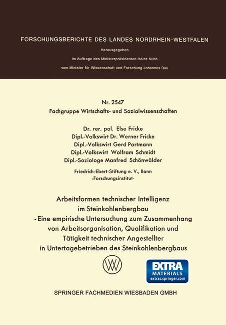Vorderes Coverbild Arbeitsformen technischer Intelligenz im Steinkohlenbergbau