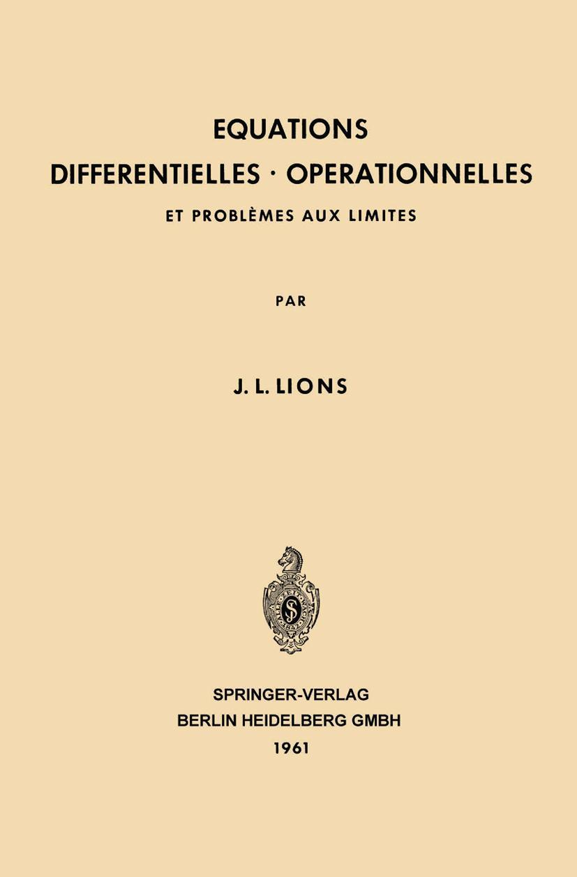 Vorderes Coverbild Equations Differentielles Operationnelles