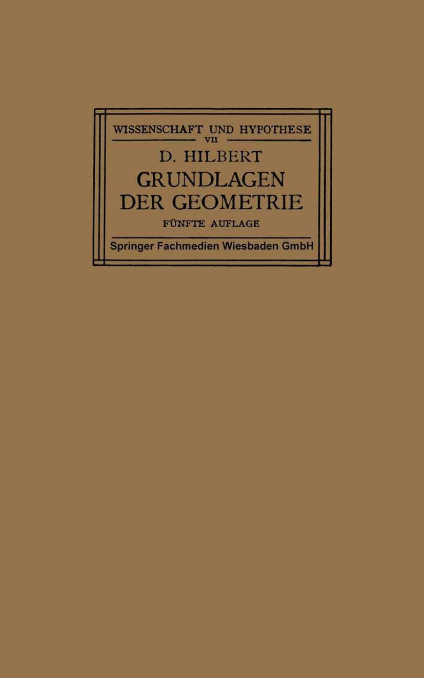 Vorderes Coverbild Grundlagen der Geometrie