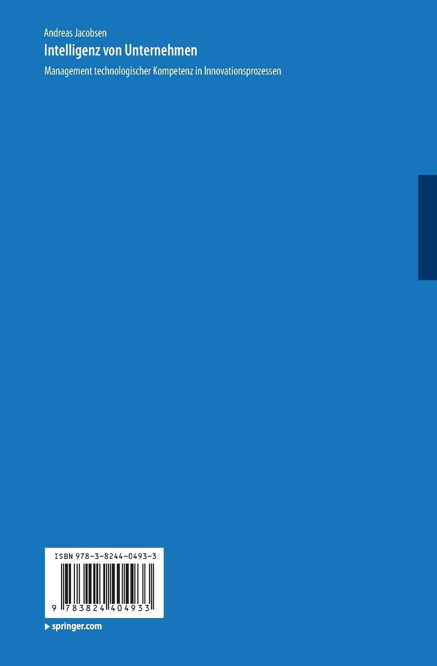 Rückseitencover Intelligenz von Unternehmen