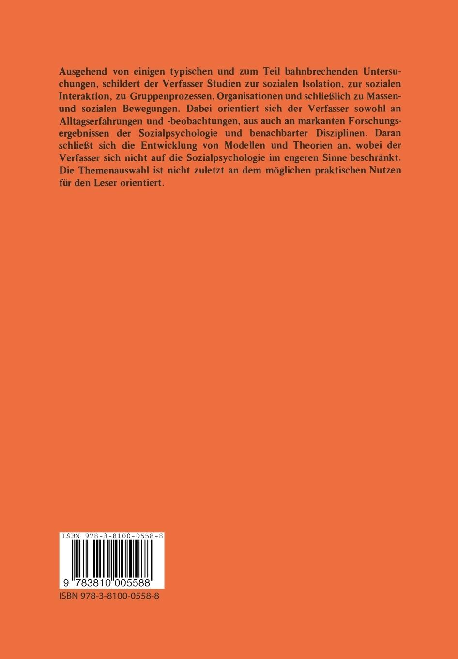 Rückseitencover Psychologie sozialer Prozesse