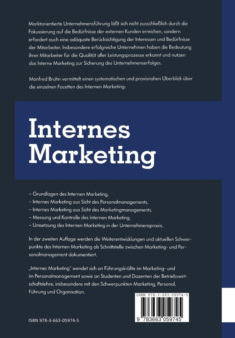 Rückseitencover Internes Marketing