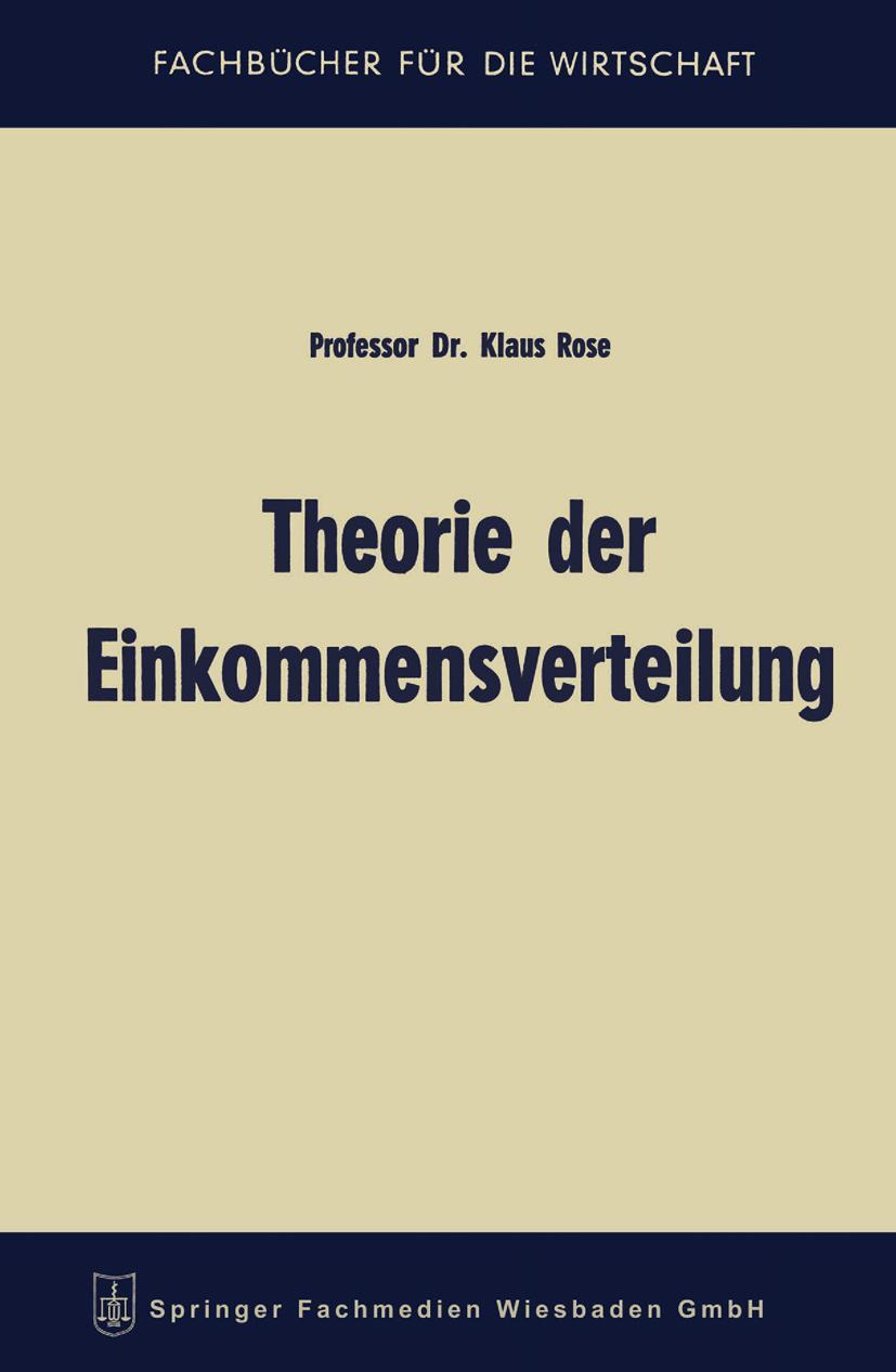 Vorderes Coverbild Theorie der Einkommensverteilung