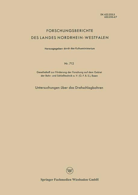Vorderes Coverbild Untersuchungen über das Drehschlagbohren