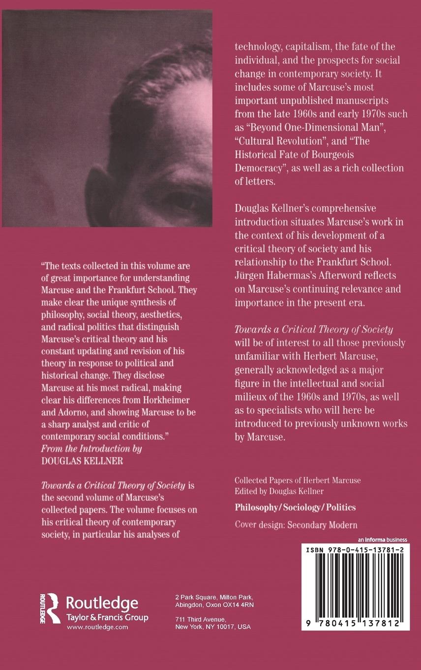 Rückseitencover Towards a Critical Theory of Society