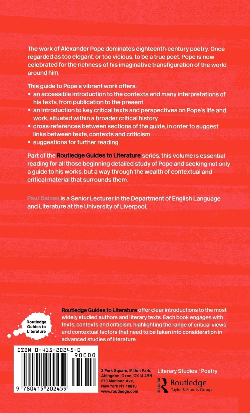 Rückseitencover Alexander Pope